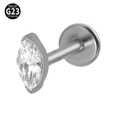 1PC ASTM F136 Titanium A Marquis Zircon Labret Buza Inel Simplu Opal Ureche Cartilaj Tragus Helix Daith Piercing Bijuterii pentru corp