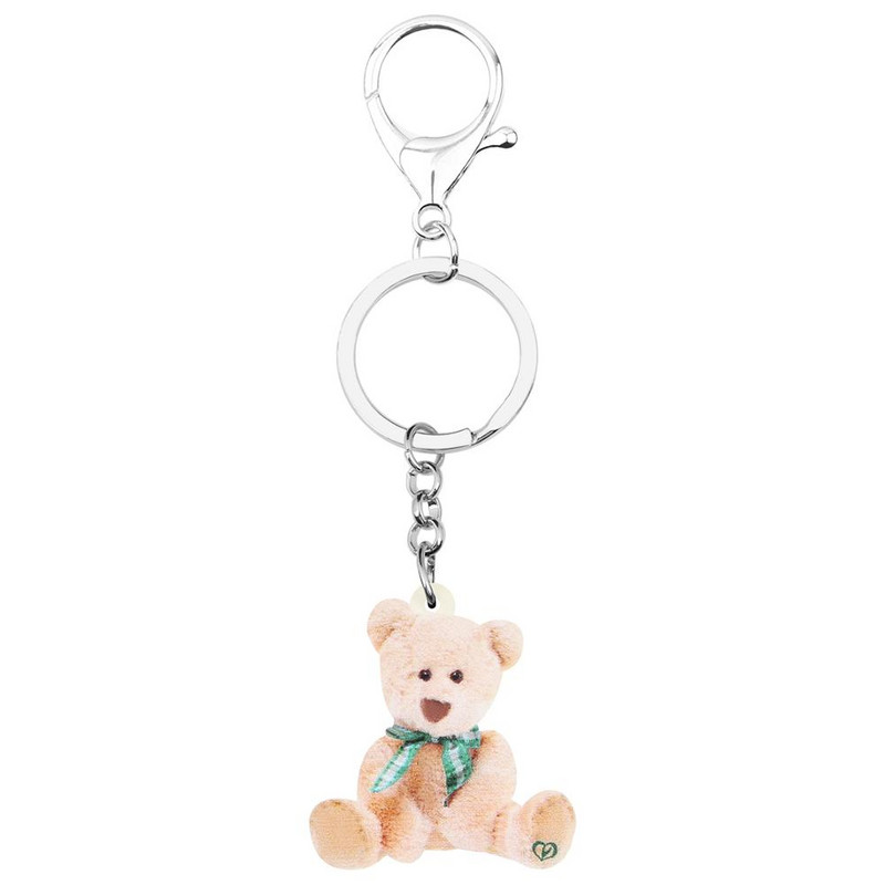 Newei Acrilic drăguț de pluș ursuleț breloc lung animal breloc bijuterii pentru femei copii adolescenți cadou clasic accesorii de petrecere