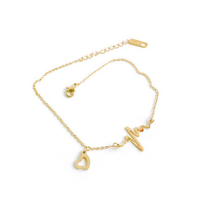 USTAR gleznă cu lanț din oțel inoxidabil cu bătăi de inimă pentru femei, bijuterii pentru picioare, brățară, gleznă, sandale de vară, fără decolorare