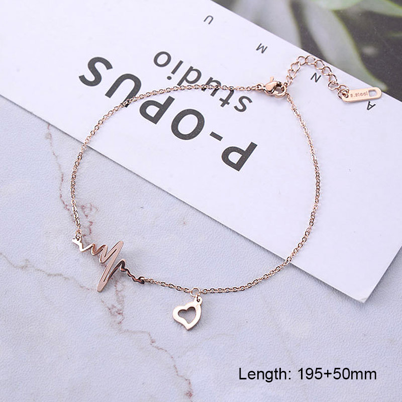 USTAR gleznă cu lanț din oțel inoxidabil cu bătăi de inimă pentru femei, bijuterii pentru picioare, brățară, gleznă, sandale de vară, fără decolorare