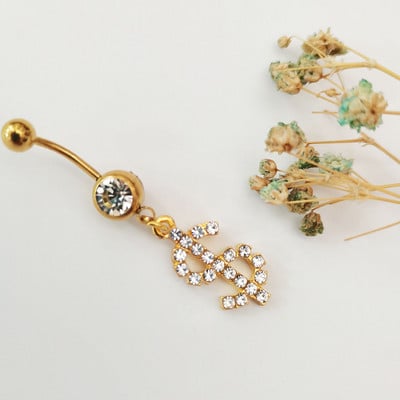 Rave Crystal Dollar Buric Nail Anti Alergy Goth Bijoux Femme Sexy Piercing Buric Inel pentru unghii Bijuterii indiene pentru corp pentru femei