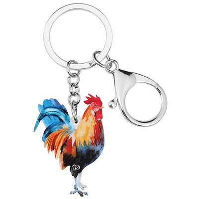 NEWEI Acrilic Cocoș Cocoș Pui Breloc Breloc Animal Fermă Geantă Poșetă pentru mașină Portofel Decor pentru femei Fete Bărbați Cadou în vrac