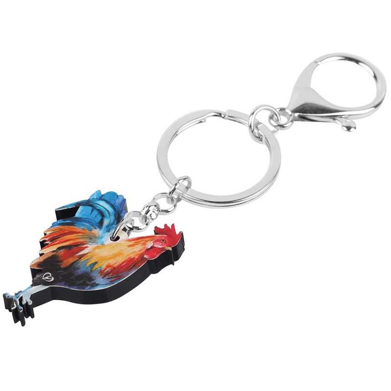 NEWEI Acrilic Cocoș Cocoș Pui Breloc Breloc Animal Fermă Geantă Poșetă pentru mașină Portofel Decor pentru femei Fete Bărbați Cadou în vrac