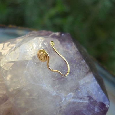 Inel de nas piercing fals în spirală din sârmă de cupru original 2021 Punk, aur, culoare argintie, inel pentru nas, cu clipă, poate fi, de asemenea, cu clip pentru ureche.