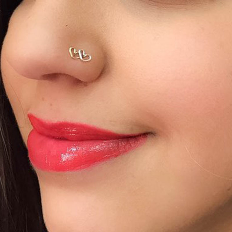 Inel de nas piercing fals în spirală din sârmă de cupru original 2021 Punk, aur, culoare argintie, inel pentru nas, cu clipă, poate fi, de asemenea, cu clip pentru ureche.