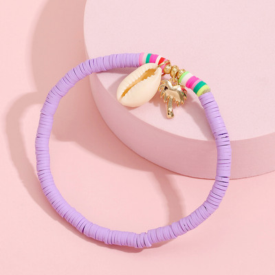 2022 Summer Beach, moale, argilă polimerică, cu mărgele, gleznă pentru femei, coajă albă, din cocos, pentru femei, bijuterii cu ridicata GT-03