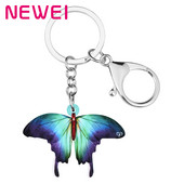 Newei Breloc acrilic Morpho Fluture Breloc Insecte Animal Breloc Bijuterii Pentru Femei Adolescent Primavara Noutate Geanta Accesoriu Auto