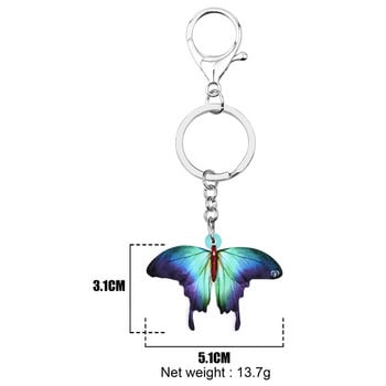 Newei Acrylic Morpho Butterfly Μπρελόκ Μπρελόκ έντομο Ζώο Μπρελόκ Κοσμήματα για Γυναικείες Εφηβικές Ανοιξιάτικες τσάντες Αξεσουάρ αυτοκινήτου