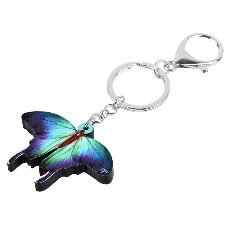 Newei Breloc acrilic Morpho Fluture Breloc Insecte Animal Breloc Bijuterii Pentru Femei Adolescent Primavara Noutate Geanta Accesoriu Auto