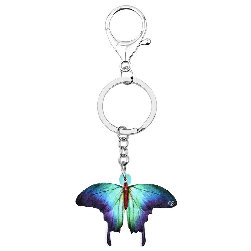 Newei Breloc acrilic Morpho Fluture Breloc Insecte Animal Breloc Bijuterii Pentru Femei Adolescent Primavara Noutate Geanta Accesoriu Auto
