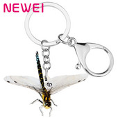 Newei Breloc cu libelule drăguț din acrilic imprimat insecte animale breloc bijuterii pentru femei, copii, prieteni, cadou amuzant, accesorii portofel