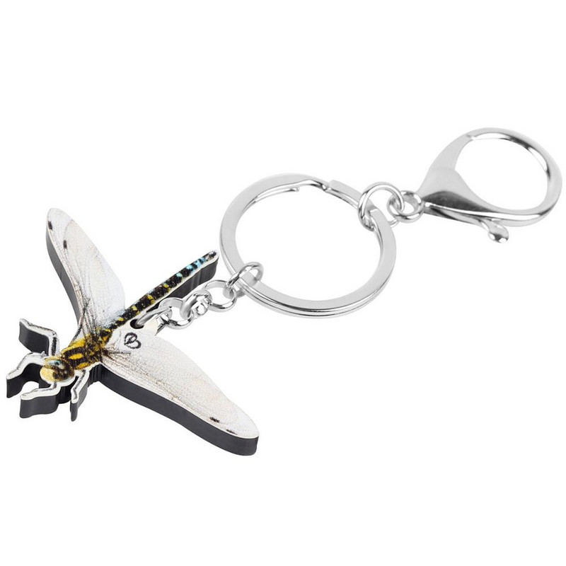 Newei Breloc cu libelule drăguț din acrilic imprimat insecte animale breloc bijuterii pentru femei, copii, prieteni, cadou amuzant, accesorii portofel