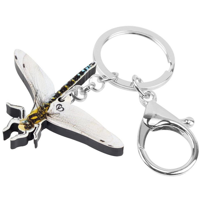 Newei Breloc cu libelule drăguț din acrilic imprimat insecte animale breloc bijuterii pentru femei, copii, prieteni, cadou amuzant, accesorii portofel