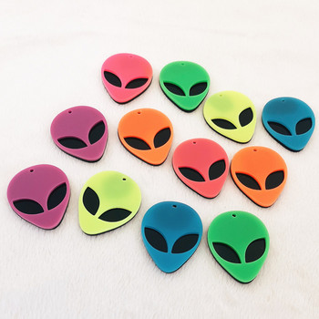 12 τμχ Ακρυλικό χαριτωμένο UFO Alien Head Charms μενταγιόν για Μόδα Σκουλαρίκια Κολιέ Βραχιόλι Μπρελόκ Αξεσουάρ κατασκευής κοσμημάτων DIY