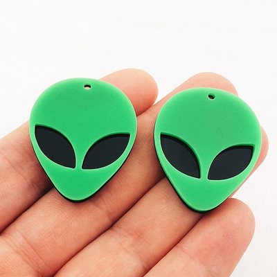 12 bucăți acrilic drăguț OZN cap de extraterestru Breloc pandantiv pentru cercei de modă colier brățară breloc bricolaj accesorii pentru realizarea de bijuterii