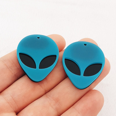 12 bucăți acrilic drăguț OZN cap de extraterestru Breloc pandantiv pentru cercei de modă colier brățară breloc bricolaj accesorii pentru realizarea de bijuterii