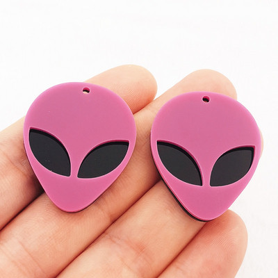 12 bucăți acrilic drăguț OZN cap de extraterestru Breloc pandantiv pentru cercei de modă colier brățară breloc bricolaj accesorii pentru realizarea de bijuterii