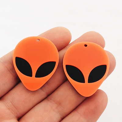 12 bucăți acrilic drăguț OZN cap de extraterestru Breloc pandantiv pentru cercei de modă colier brățară breloc bricolaj accesorii pentru realizarea de bijuterii