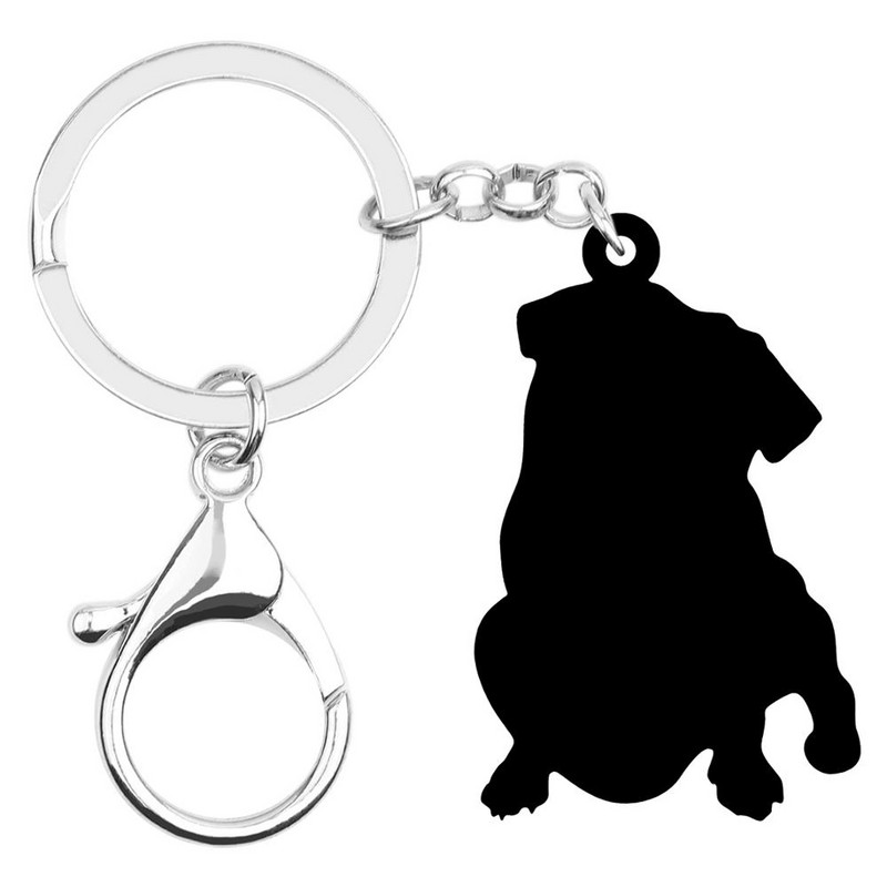 NEWEI Acrilic Ziua Îndrăgostiților Gogoși Pug Câine Breloc Inele Geantă Poșetă Auto Decoratiuni Breloc Pentru Femei Fată Adolescent Charm Cadou