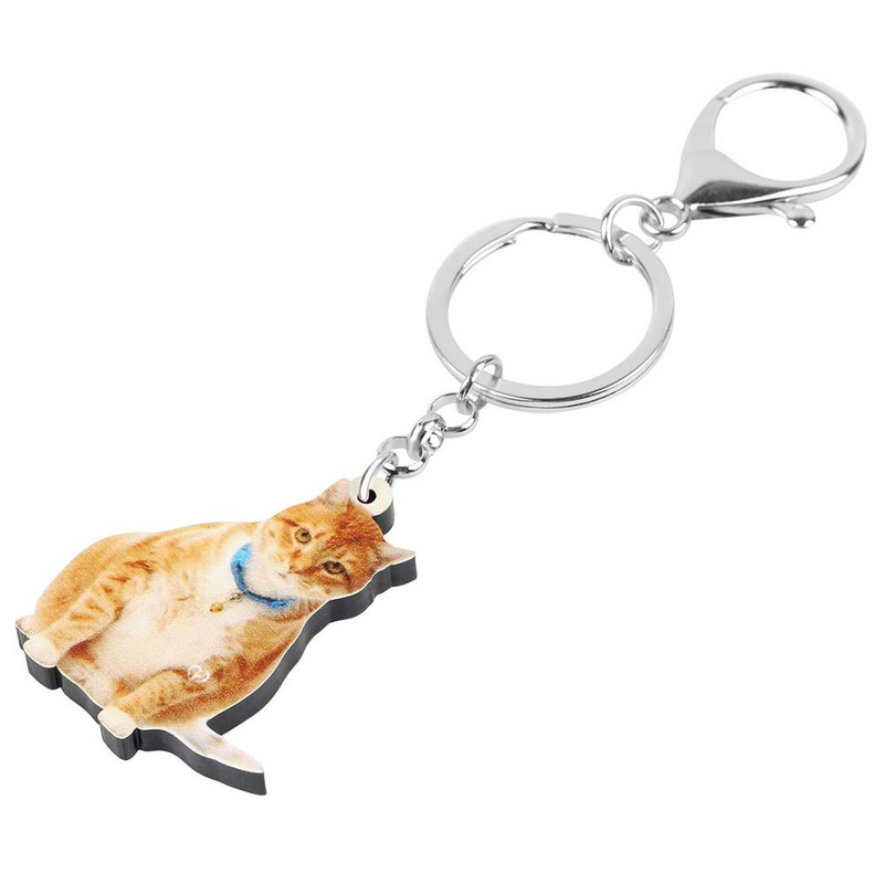 NEWEI Acrilic Portocaliu American Wire Pisicuta Pisicuta Breloc Breloc drăguț Breloc Animal Bijuterii pentru Fete Adolescenti Cadou Decorare mașină