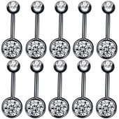 10db/tétel Piercing Köldök Sebészeti Acél Egykristály Strassz Köldök Köldök Gyűrűk Köldök Piercing Ombligo 5/8mm Ball Nombril