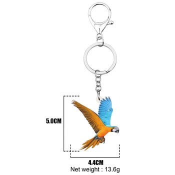 Newei Acrylic Macaw Parrot Keychains Aesthetic Cute Animal Bird Keyring Κοσμήματα για γυναίκες Παιδικό κορίτσι Μοντέρνα διακόσμηση τσάντα δώρου