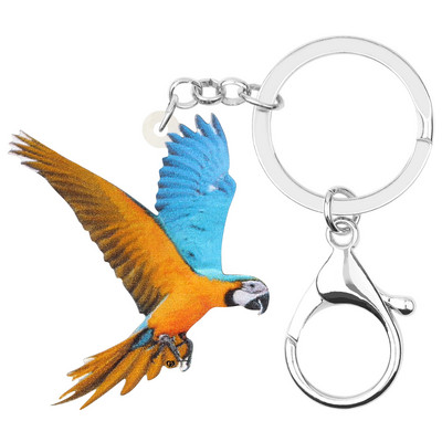 Breloc Newei Acrilic Macaw Papagal Estetic Animal Drăguț Pasăre Breloc Bijuterii pentru Femei Copii Fată Decorare la modă Cadou pentru posetă