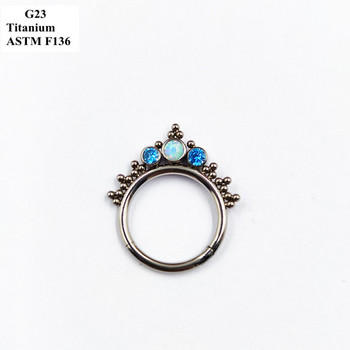 Body Piercing Jewelry G23 Titanium Inlaid with Exquire Zircon and Opal Welded Small Ball Διακοσμητικά δαχτυλίδι σκουλαρίκια μύτης