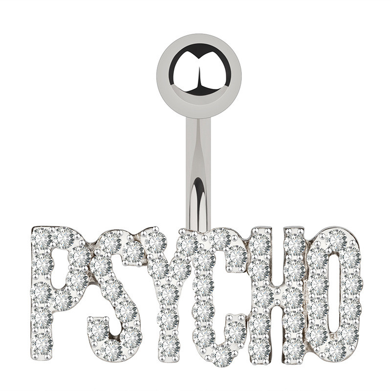 Oțel chirurgical Bijuterie completă Inel pentru buric Scrisoare Sexy Cristal Ombligo Inele Bar pentru buric Piercing pentru corp Bijuterii