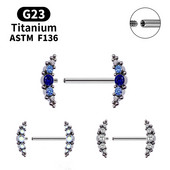 1 buc. Piercing pentru mamelon din titan G23, 14 g, spirală, CZ, barbelă, inel pentru mamelon, joc pentru adulți, Bondage, piercing sexy pentru corp, bijuterii, cadou pentru iubitori