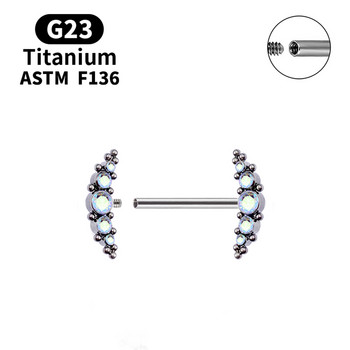 1 бр. G23 Титаниев пиърсинг за зърна 14g спирала CZ щанга пръстен за зърна Adult Game Bondage Sexy Body Piercing Jewelry Lover Gift