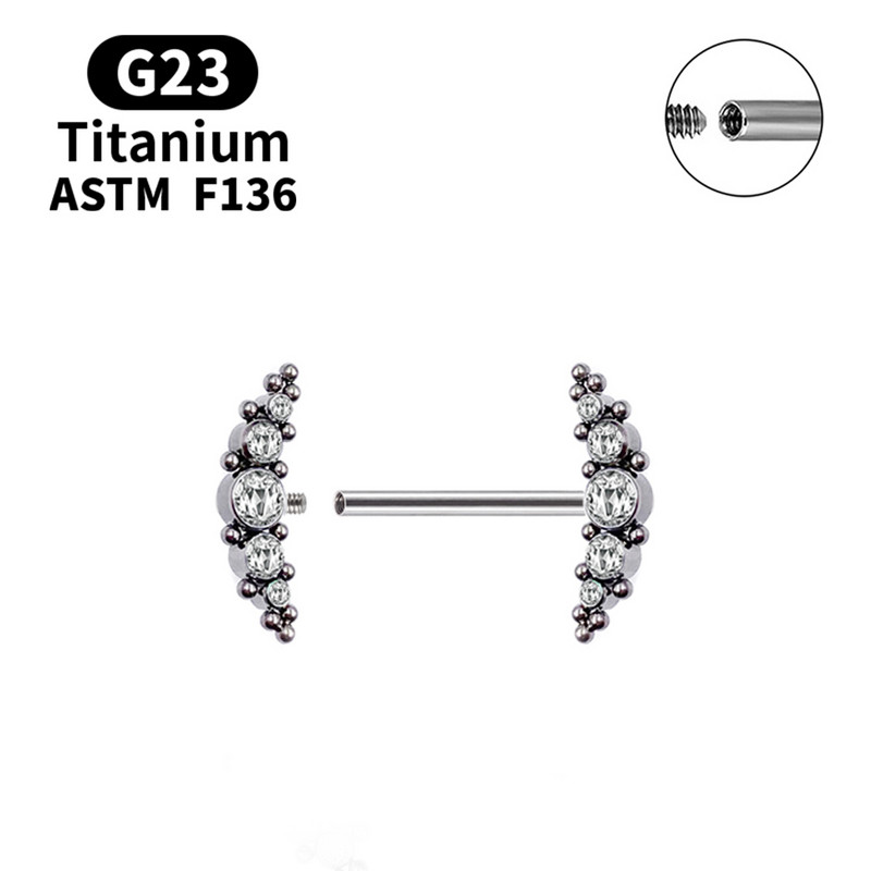 1 buc. Piercing pentru mamelon din titan G23, 14 g, spirală, CZ, barbelă, inel pentru mamelon, joc pentru adulți, Bondage, piercing sexy pentru corp, bijuterii, cadou pentru iubitori