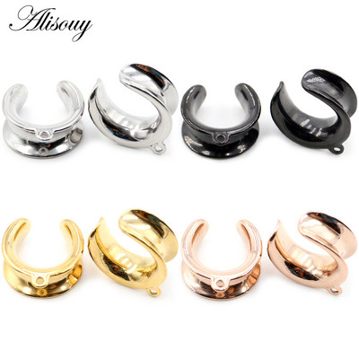 Alisouy 1 kom 6-25 mm Okruglo sedlo od nehrđajućeg čelika DIY Ear Tunnel Plug Expander Stretchers Mjerači Naušnice Piercing Nakit za tijelo