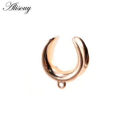Alisouy 1buc 6-25mm șa rotundă din oțel inoxidabil DIY dop pentru tunel pentru ureche Expander Stretchers Calibre Cercei Piercing Bijuterii pentru corp