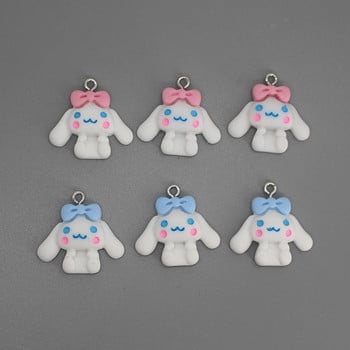 10 τμχ/συσκευασία Mix Lucky Dog Cute Earring Charms Diy Resin Flatback Animal μενταγιόν για μπρελόκ Αξεσουάρ κοσμημάτων D209