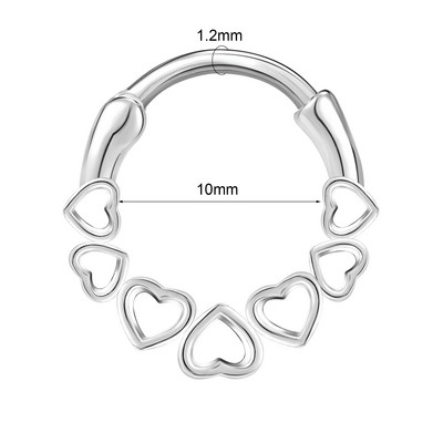 ZS 1PC 16G Piercing Septum Cupru Femei Cristal Inimă Star Inel Nas Zircon Septum Clicker Cartilaj Piercing Daith Bijuterii