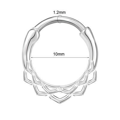 ZS 1PC 16G Piercing Septum Cupru Femei Cristal Inimă Star Inel Nas Zircon Septum Clicker Cartilaj Piercing Daith Bijuterii