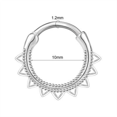 ZS 1PC 16G Piercing Septum Cupru Femei Cristal Inimă Star Inel Nas Zircon Septum Clicker Cartilaj Piercing Daith Bijuterii