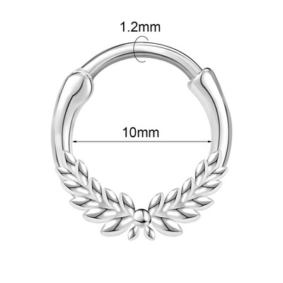 ZS 1PC 16G Piercing Septum Cupru Femei Cristal Inimă Star Inel Nas Zircon Septum Clicker Cartilaj Piercing Daith Bijuterii