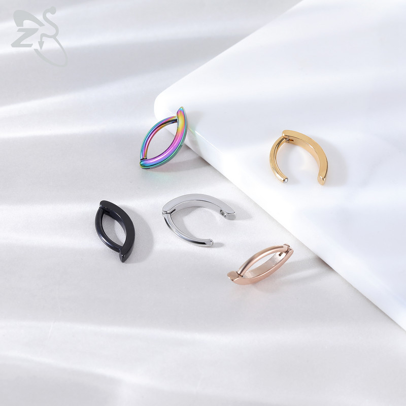 ZS 1 buc 14G din oțel inoxidabil Clicker inel pentru buric pentru femei de culoare auriu curbat inversat buric barbell bijuterii pentru corp 8/10/12MM