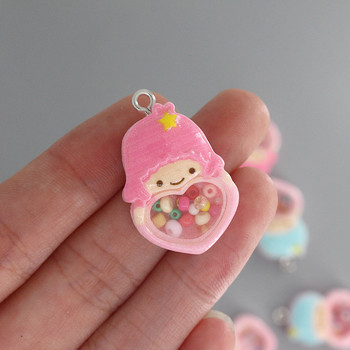 Mix 10 τμχ/συσκευασία Cute Angel Boy Girl Σκουλαρίκι από ρητίνη Charms Locket Beads Κρεμαστό κινουμένων σχεδίων για μπρελόκ κολιέ Παιδικό κόσμημα Μάρκα