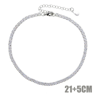 Iced Out Bling 3MM Lanț de tenis Cubic Zirconia gleznă Bijuterii de modă Hip Hop 5A CZ Charm 21 + 5CM gleznă pentru femei Cadou