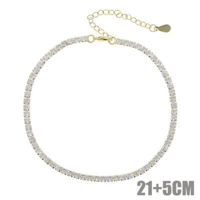 Iced Out Bling 3MM Lanț de tenis Cubic Zirconia gleznă Bijuterii de modă Hip Hop 5A CZ Charm 21 + 5CM gleznă pentru femei Cadou