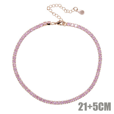 Iced Out Bling 3MM Lanț de tenis Cubic Zirconia gleznă Bijuterii de modă Hip Hop 5A CZ Charm 21 + 5CM gleznă pentru femei Cadou