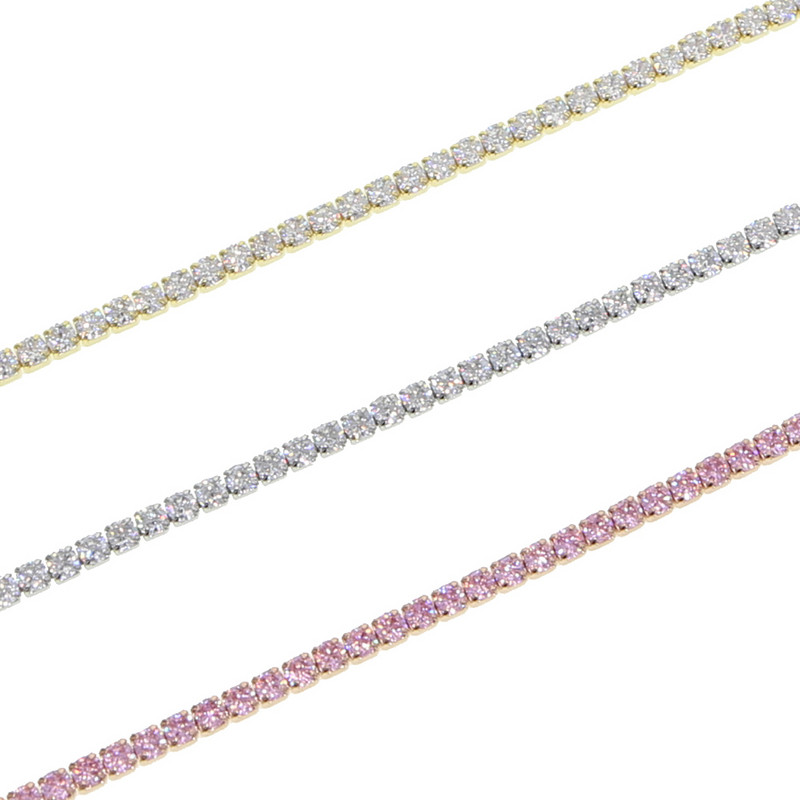 Iced Out Bling 3MM Lanț de tenis Cubic Zirconia gleznă Bijuterii de modă Hip Hop 5A CZ Charm 21 + 5CM gleznă pentru femei Cadou