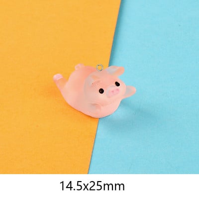 10 buc/lot Kawaii roz Yoga Porc Rășină Animale Breloc drăguț 3D Sport pandantiv pentru cercei breloc DIY bijuterii
