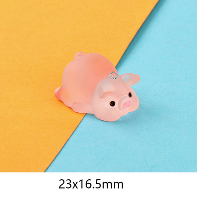 10 buc/lot Kawaii roz Yoga Porc Rășină Animale Breloc drăguț 3D Sport pandantiv pentru cercei breloc DIY bijuterii