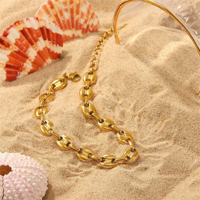 Anklet Youthway din oțel inoxidabil, metal de înaltă calitate, aur, 18 K, plajă, rezistentă la apă, Bijoux Femme, cadou de aniversare