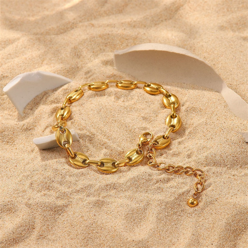 Anklet Youthway din oțel inoxidabil, metal de înaltă calitate, aur, 18 K, plajă, rezistentă la apă, Bijoux Femme, cadou de aniversare