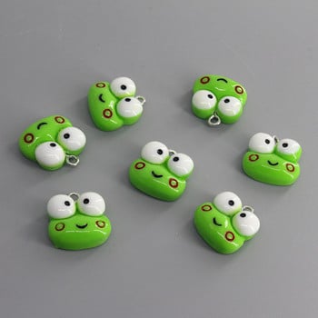 10 τμχ/συσκευασία Super Cute Cartoon Frog Resin Charms Νέο καλοκαιρινό σκουλαρίκι Μπρελόκ Κολιέ Μενταγιόν Κοσμήματα Κατασκευή D218